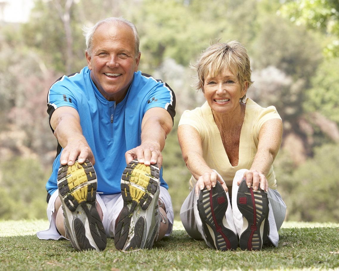 healthy elders exercising