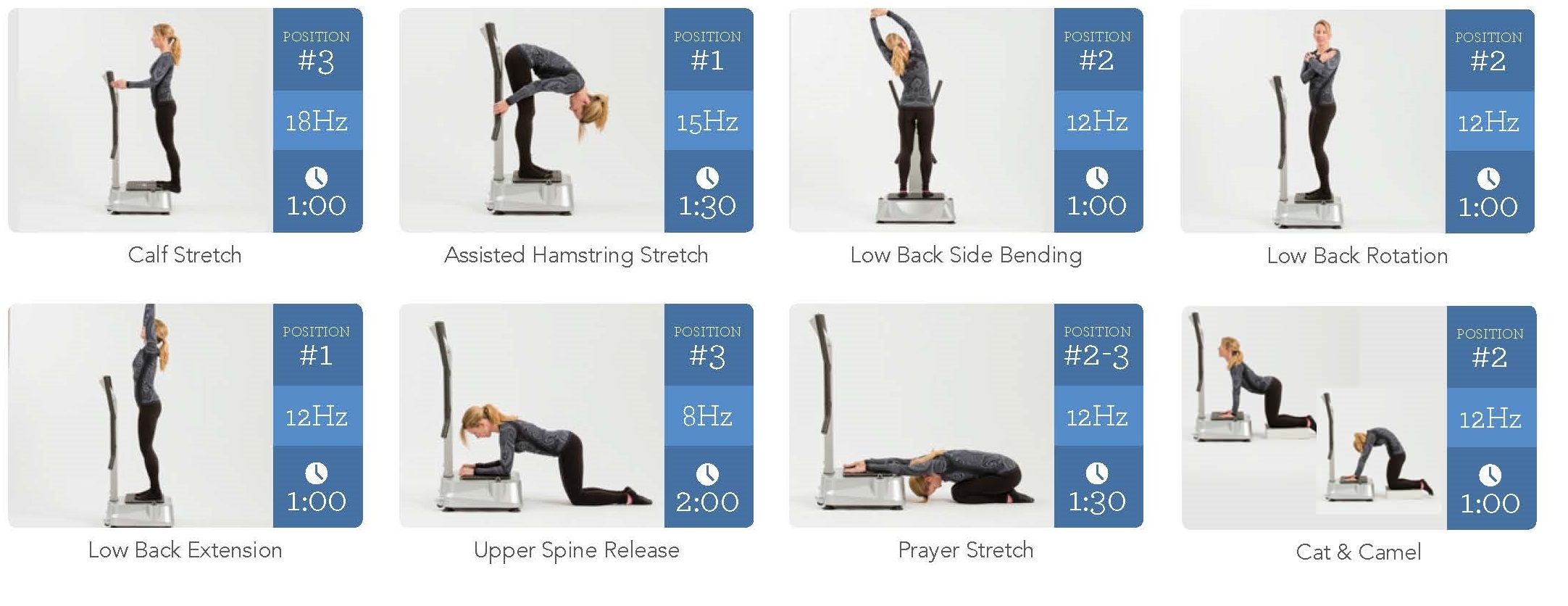 flexibility stretches using Hypervibe whole body vibration machine