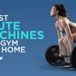 Woman squatting with barbell beside bold title “8 Best Glute Machines for Gym and Home