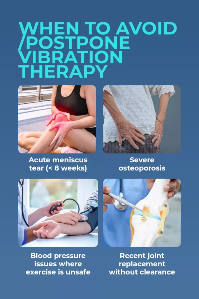 Infographic showing when to AvoidPostpone Vibration Therapy