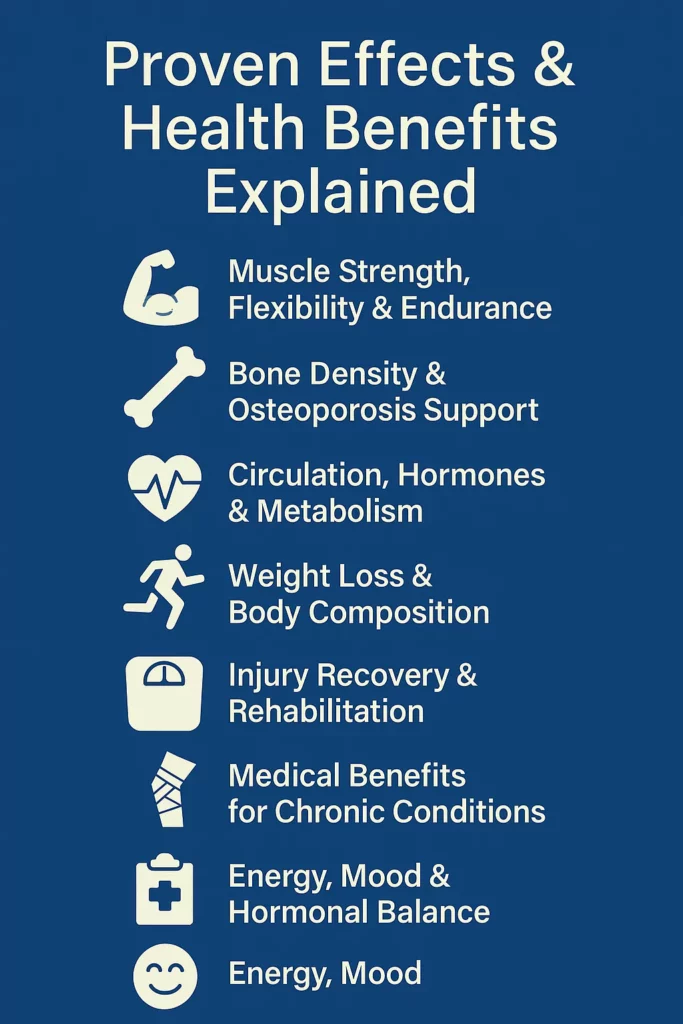 Infographic descripting (Proven Vibration Therapy Effects & Health Benefits Explained)