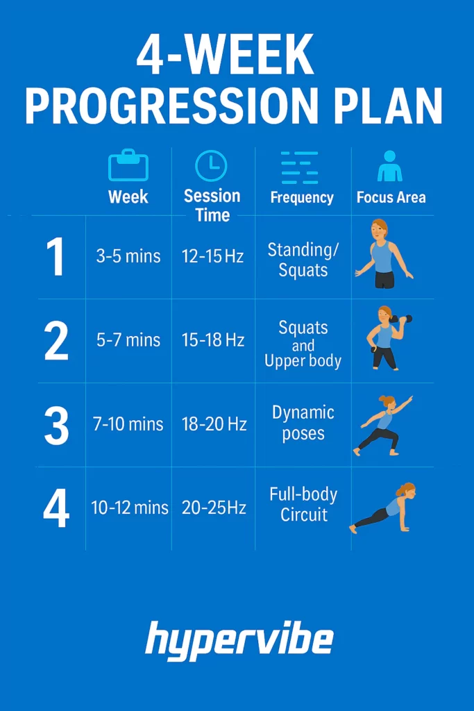 4-week vibration plate progression plan