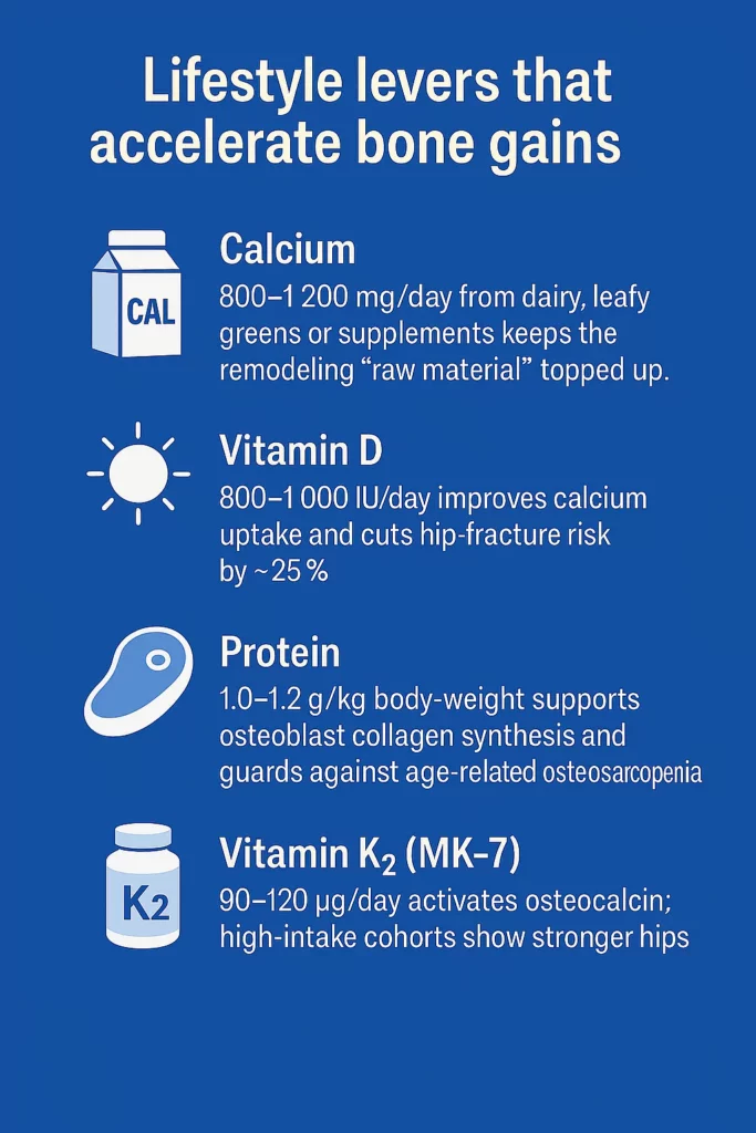 Lifestyle levers that accelerate bone gains